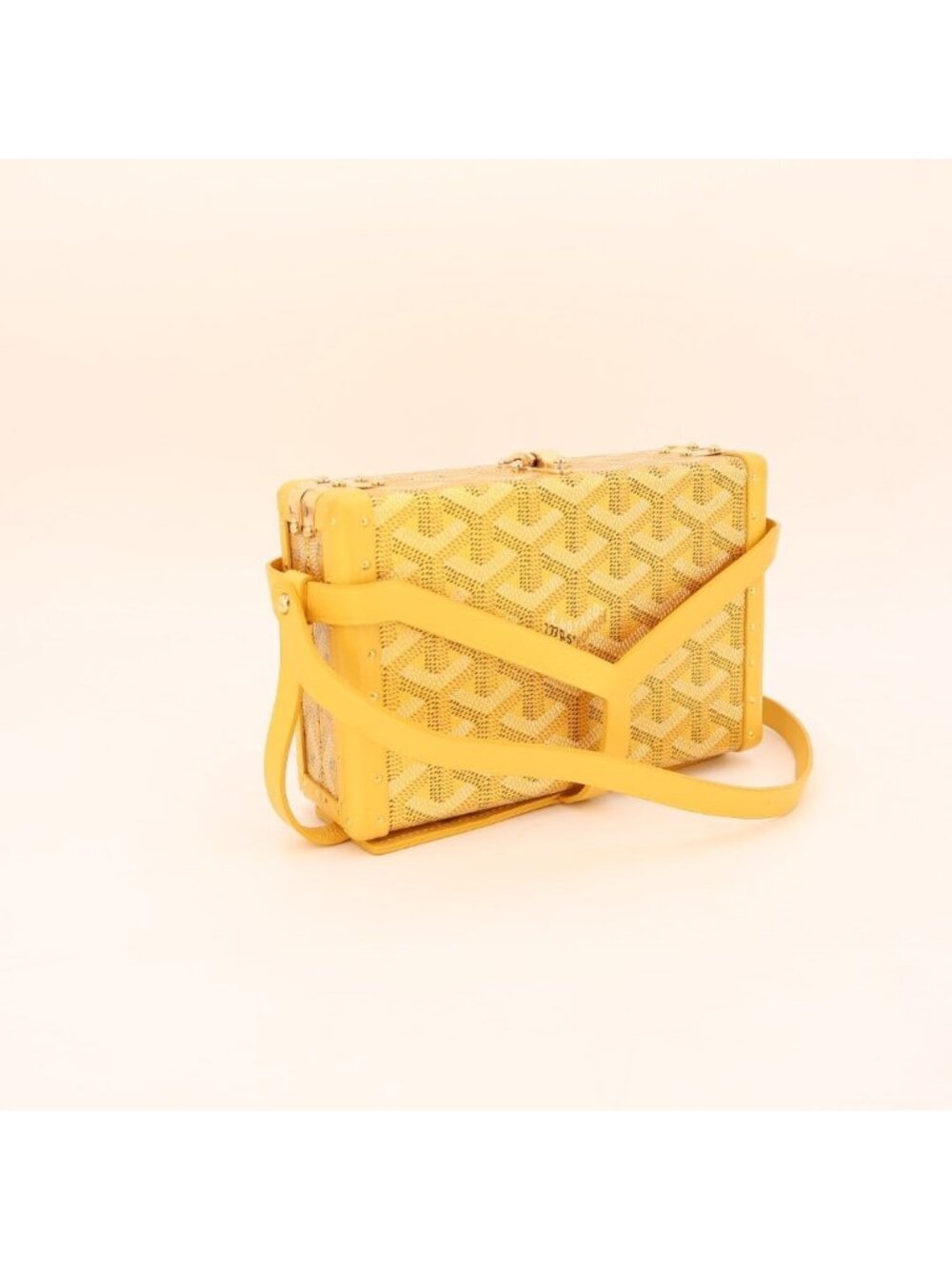 Goyard Minaudiere Trunk Yellow Goyardine Canvas
